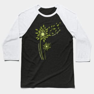 Dandelion Lymphoma Awareness Never Give Up Baseball T-Shirt